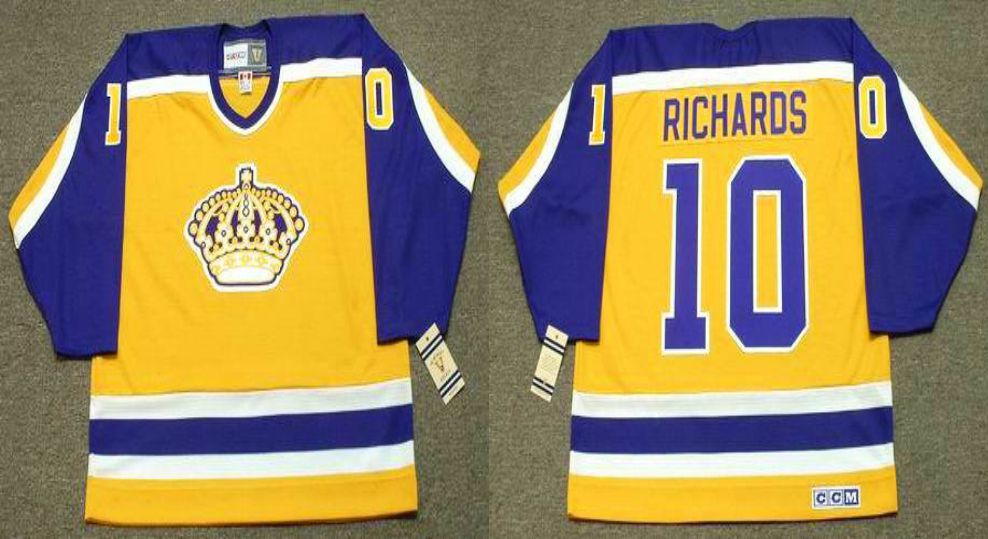 2019 Men Los Angeles Kings 10 Richards Yellow CCM NHL jerseys